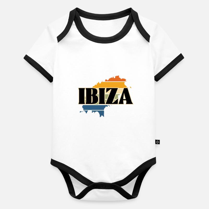 Ibiza Map Organic Baby Contrasting Bodysuit