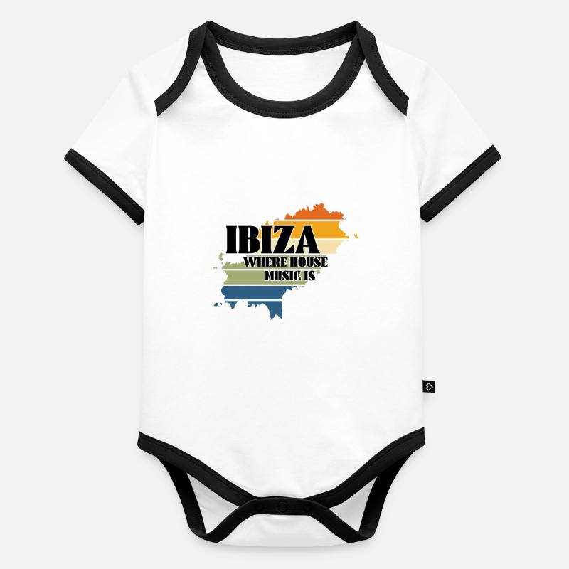 Ibiza Map Organic Baby Contrasting Bodysuit