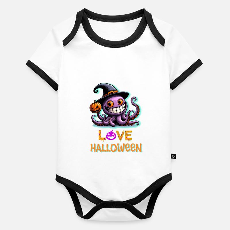 J’adore Halloween Body Bébé bio contrasté manches courtes