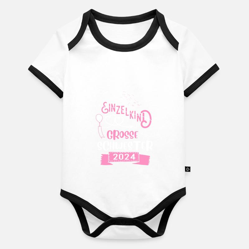 Große Schwester 2024 Baby Bio-Kurzarm-Kontrastbody