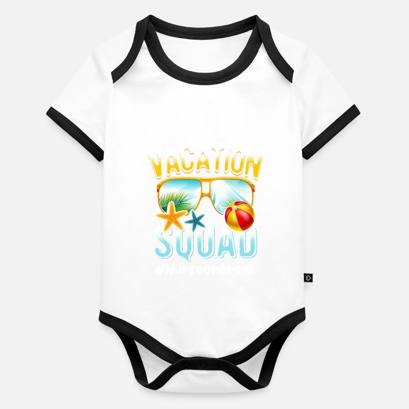 Infirmière Vacation Squad #Nurseonbreak Body Bébé bio contrasté manches courtes