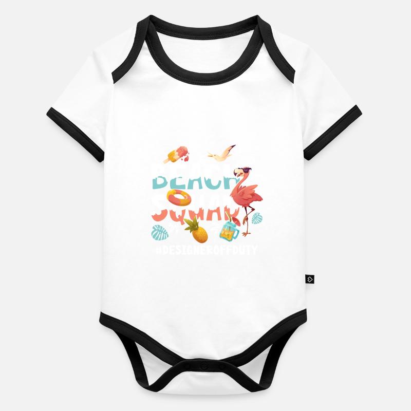 Groupe de plage de vacances design Body Bébé bio contrasté manches courtes