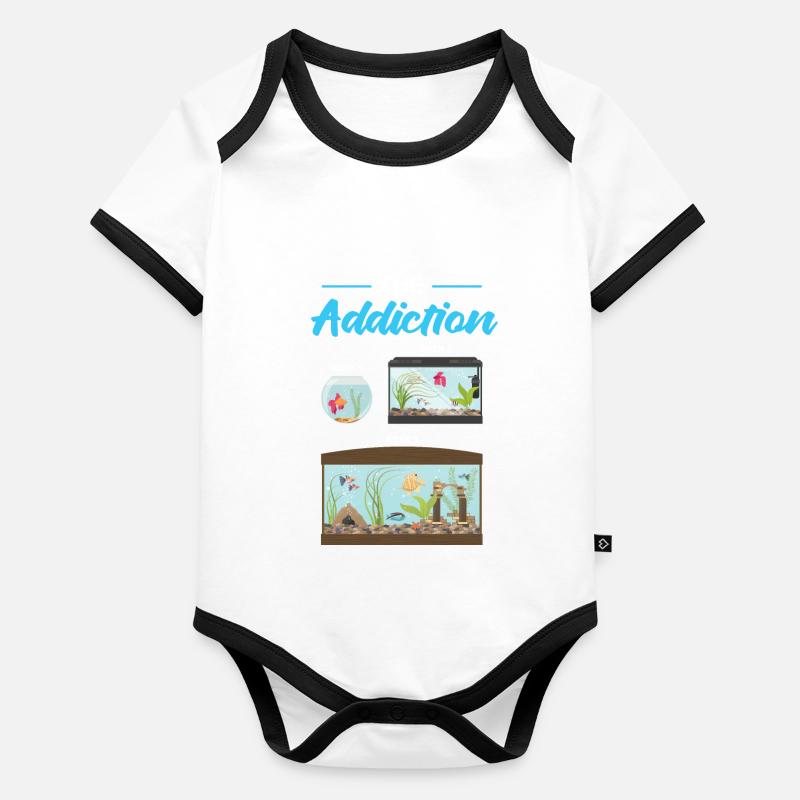 Aquarium Body Bébé bio contrasté manches courtes