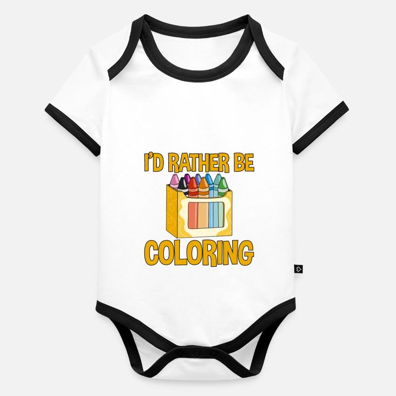 I'd Rather Be Coloring Organic Baby Contrasting Bodysuit