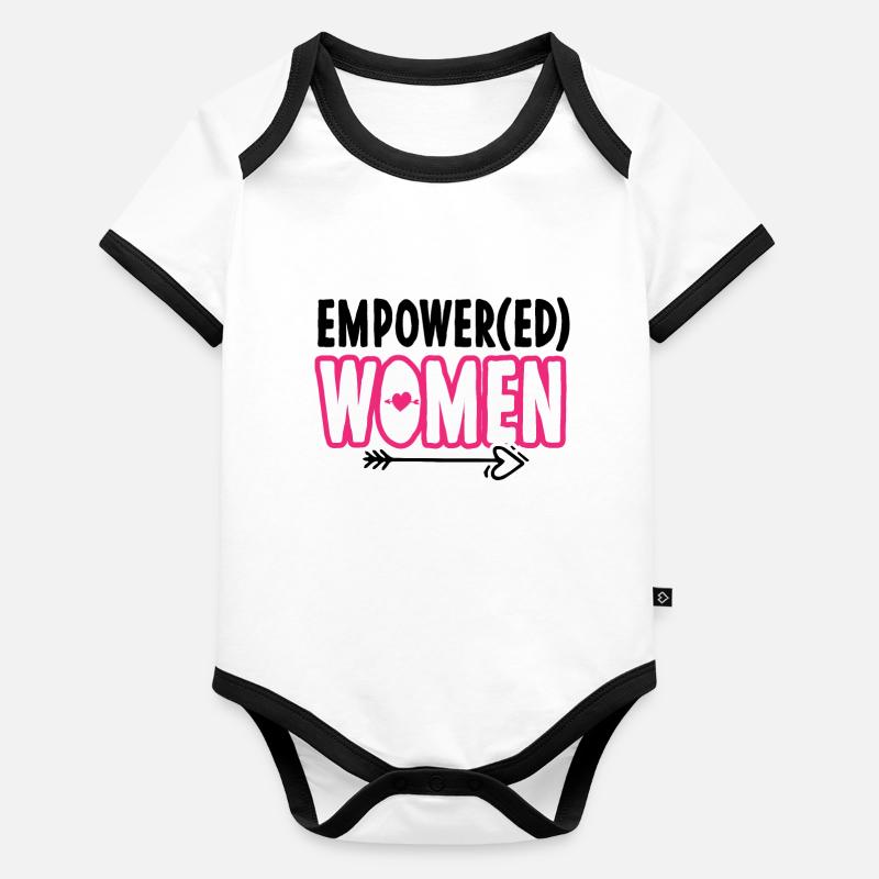 Femmes autonomes - Proverbe de motivation Body Bébé bio contrasté manches courtes