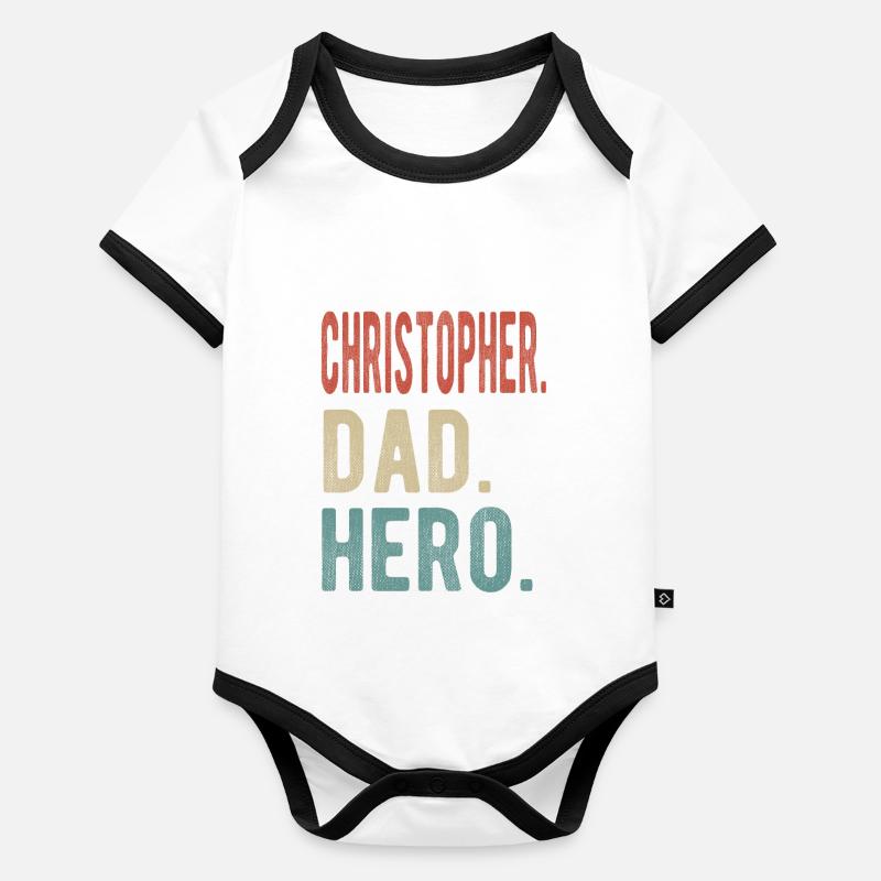 Christopher papa héros Body Bébé bio contrasté manches courtes