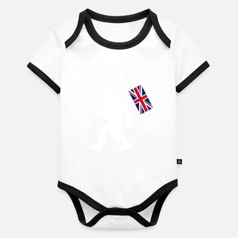 Royaume-Uni Angleterre Bigfoot Body Bébé bio contrasté manches courtes