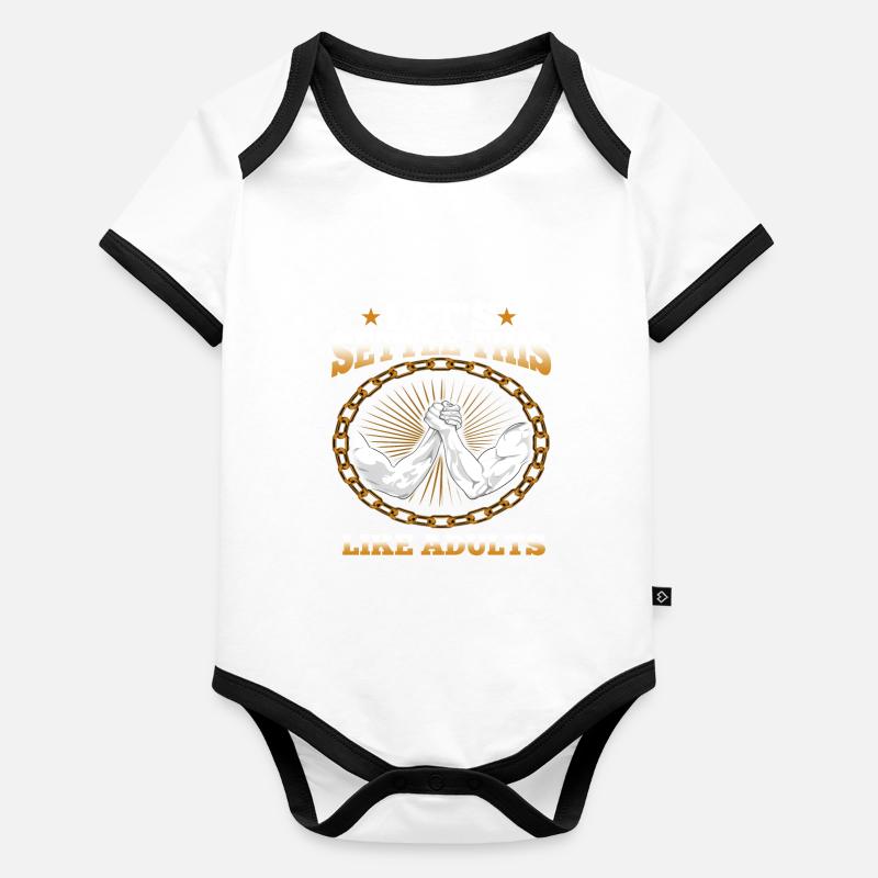 Bras de fer Body Bébé bio contrasté manches courtes