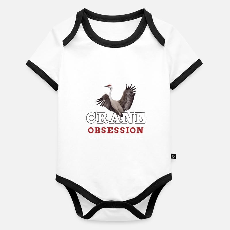 Amateurs de grues du Canada Observation des oiseaux Body Bébé bio contrasté manches courtes