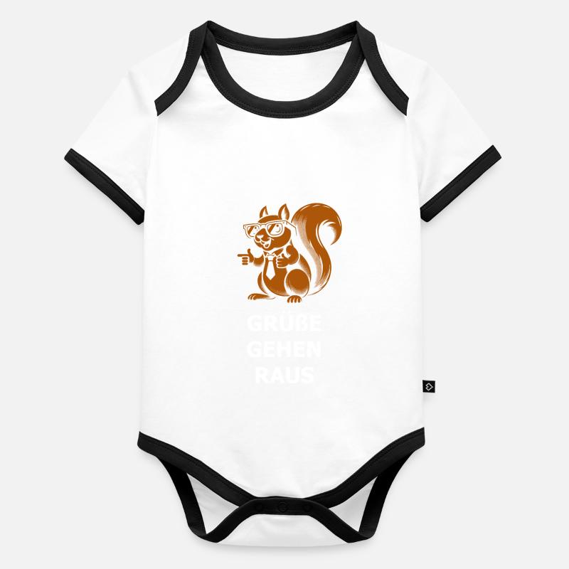 freches Eichhörnchen Baby Bio-Kurzarm-Kontrastbody