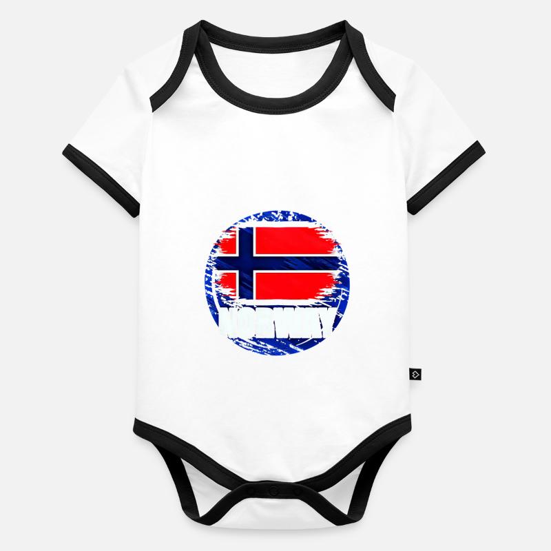 Norvège Body Bébé bio contrasté manches courtes