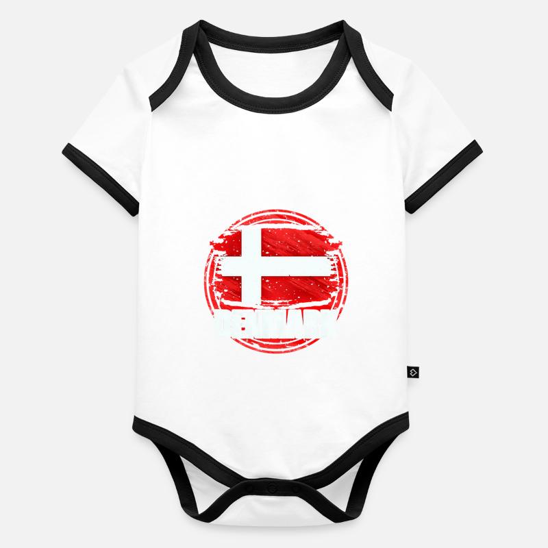 Danemark Body Bébé bio contrasté manches courtes