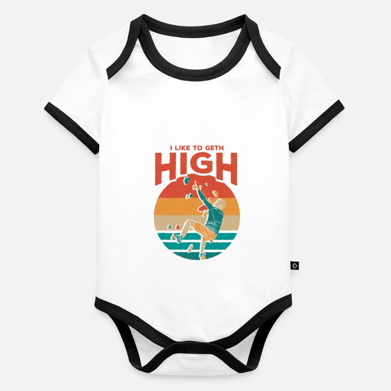 I Like To Geth High Climbing Boulder Organic Baby Contrasting Bodysuit