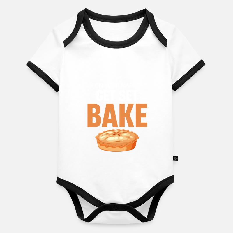 Ready, ready, pastries, pastries, Organic Baby Contrasting Bodysuit