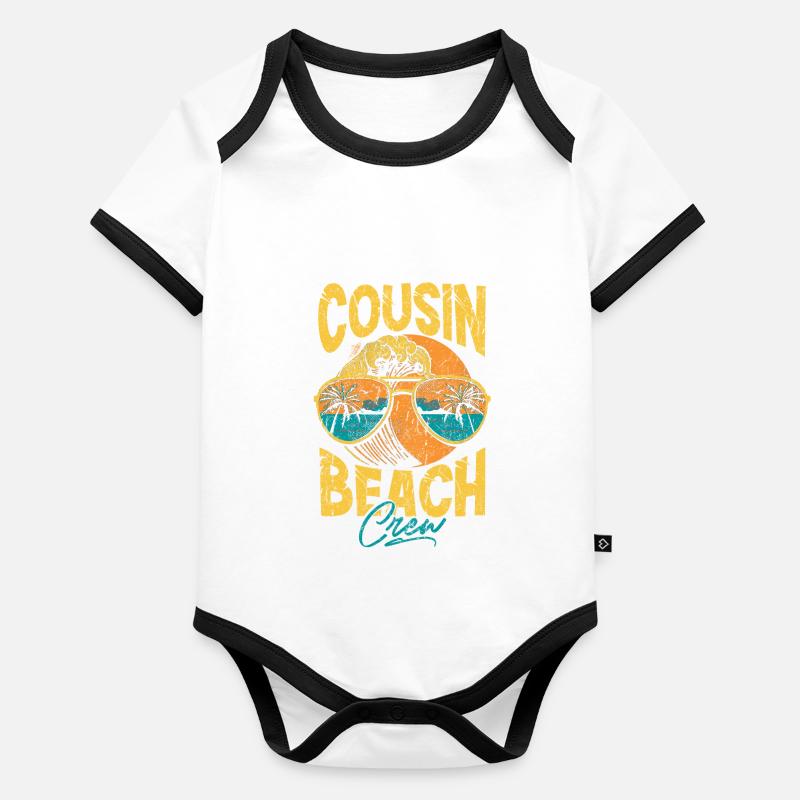 Cousin Strand-Crew Baby Bio-Kurzarm-Kontrastbody