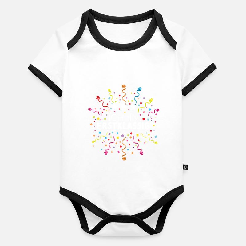 Erstklassig Erstklässler Schulanfänger Einschulung Baby Bio-Kurzarm-Kontrastbody