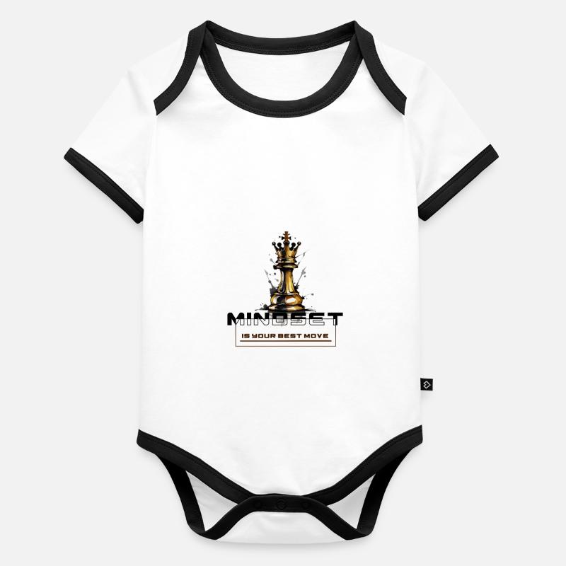 Mindful Moves: Your Best Chess Piece Organic Baby Contrasting Bodysuit