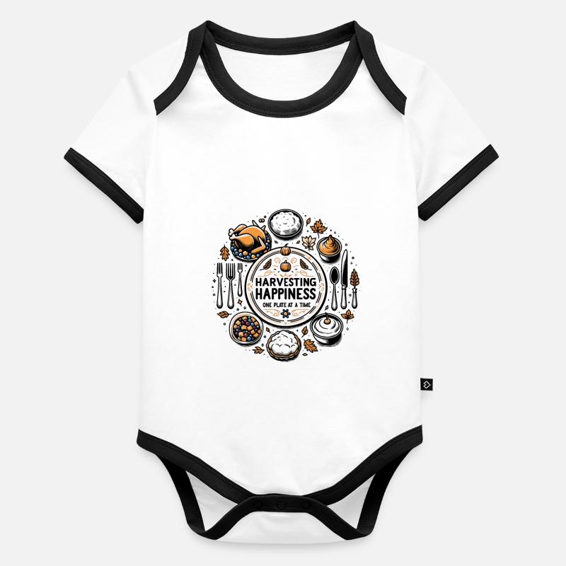 Harvesting Happiness One Plate at a Time Organic Baby Contrasting Bodysuit