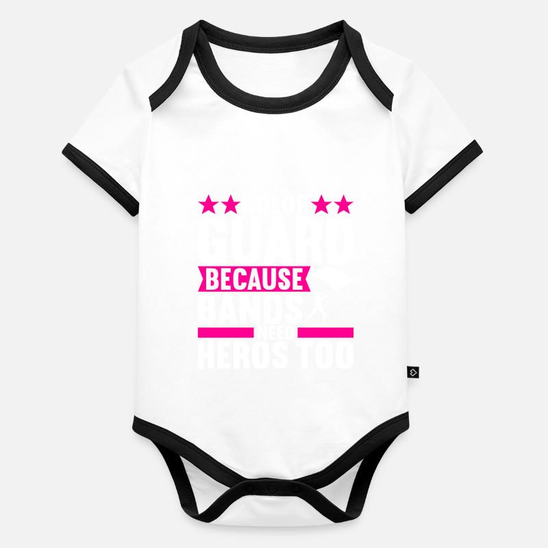 Drapeau agitant la fanfare garde de couleur Body Bébé bio contrasté manches courtes