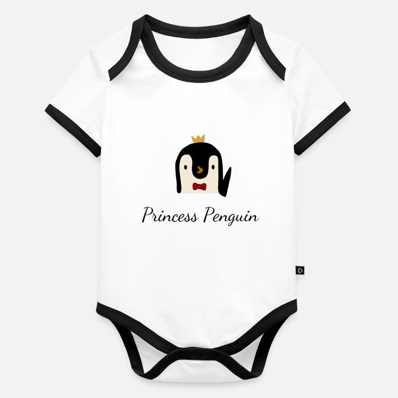 Penguin Princess Gift Cute Cute Design Kids Organic Baby Contrasting Bodysuit