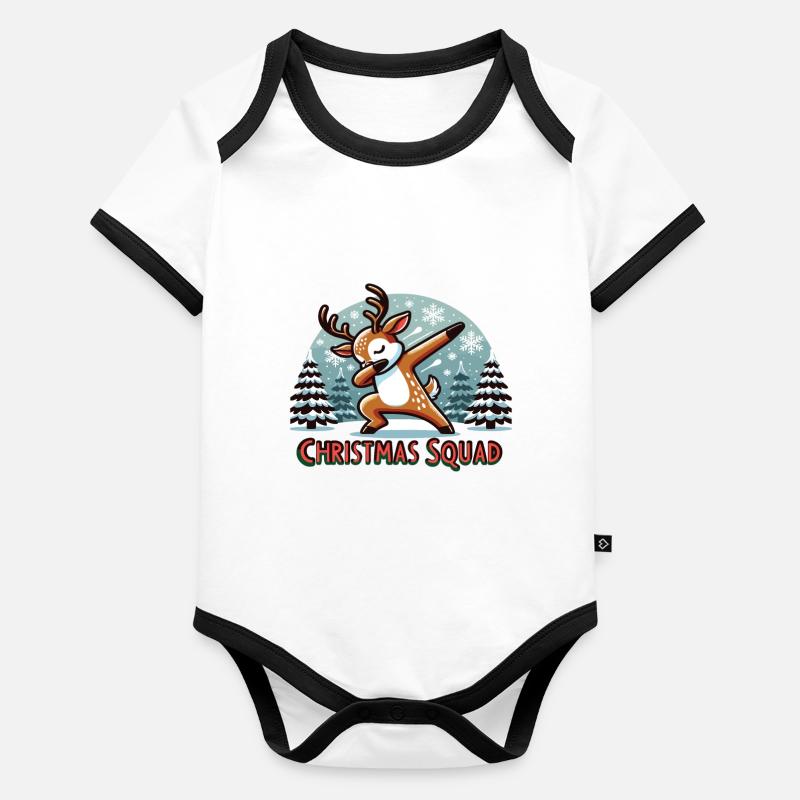 Christmas Squad Baby Bio-Kurzarm-Kontrastbody