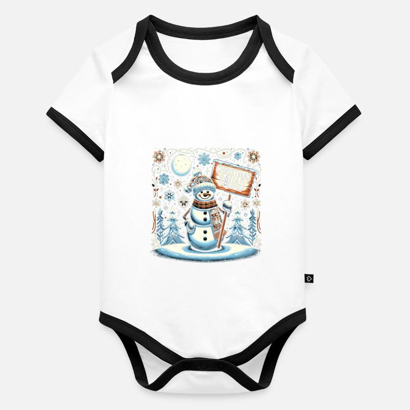 Escouade de Noël Body Bébé bio contrasté manches courtes