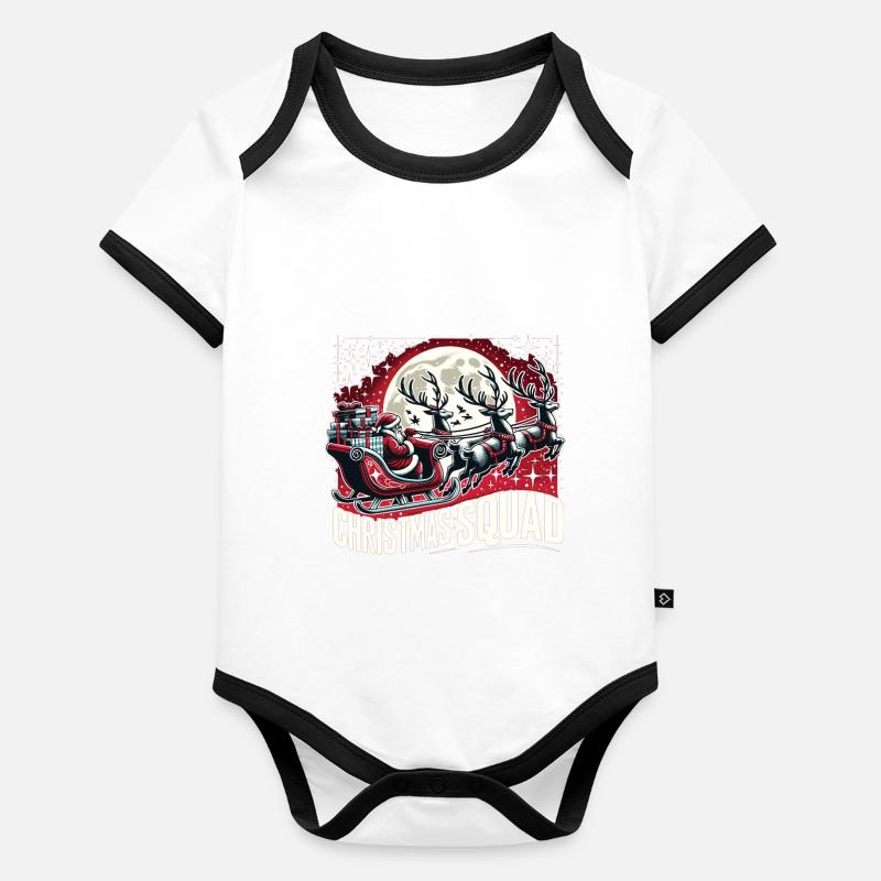 Escouade de Noël Body Bébé bio contrasté manches courtes