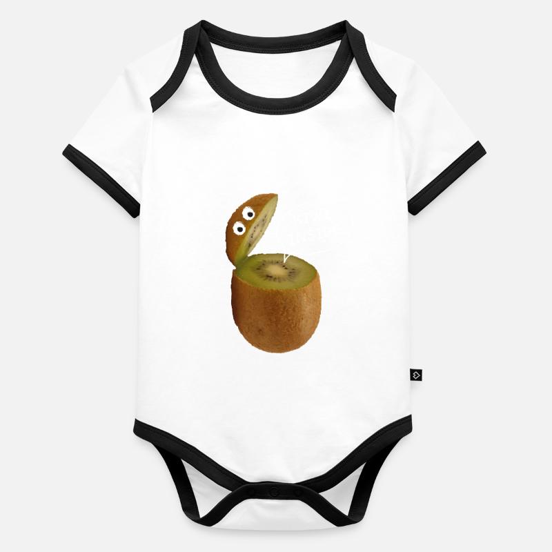 Kiwi inside Neuseeland Backpacking Reisen Abitur Baby Bio-Kurzarm-Kontrastbody