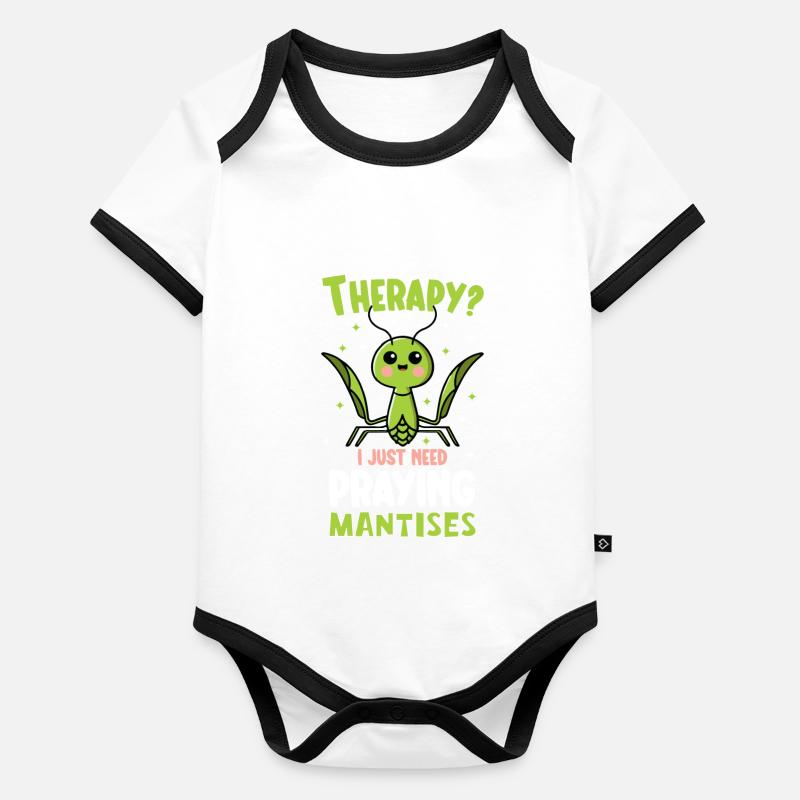 Praying mantis lover, insect enthusiast, Organic Baby Contrasting Bodysuit