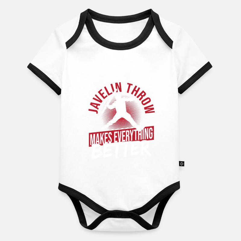 Speerwerfen Speerwerfen Geschenk Baby Bio-Kurzarm-Kontrastbody