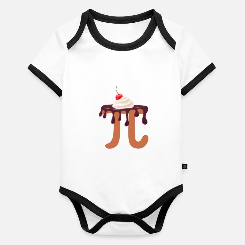 Funny Chocolate Cream Cake Teacher Pi Day Math Organic Baby Contrasting Bodysuit