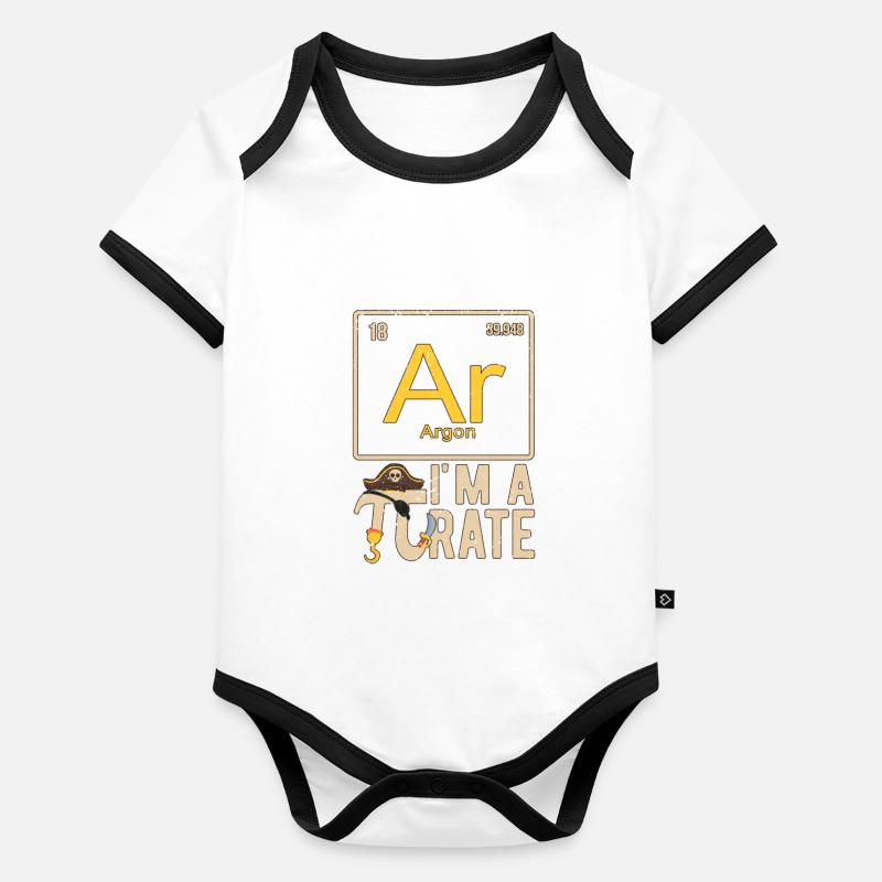 I'm a PIrate Funny Pi Day Argon Ar Chemistry Ma Organic Baby Contrasting Bodysuit
