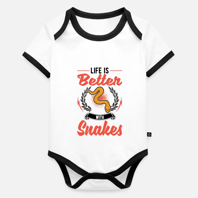 Life is better with snakes Organic Baby Contrasting Bodysuit
