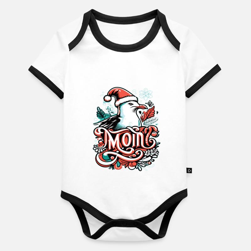 Moin Möwe Moin Sprüche Hamburg Moin Dialekt Baby Bio-Kurzarm-Kontrastbody