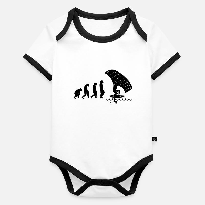 Wingfoil Surfer Wingfoiling Hydrofoil Evolution Body Bébé bio contrasté manches courtes