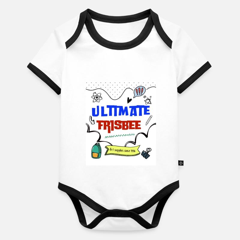 Ulti 55 Weiß Baby Bio-Kurzarm-Kontrastbody