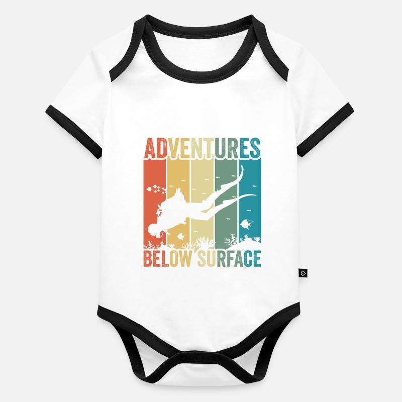 Tauchen, Gerätetauchen, Urlaub Meer Taucher Baby Bio-Kurzarm-Kontrastbody