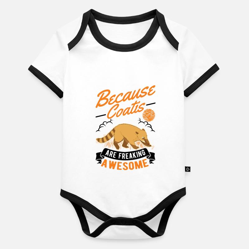 Coati Gift Trunk Bear Coati Organic Baby Contrasting Bodysuit