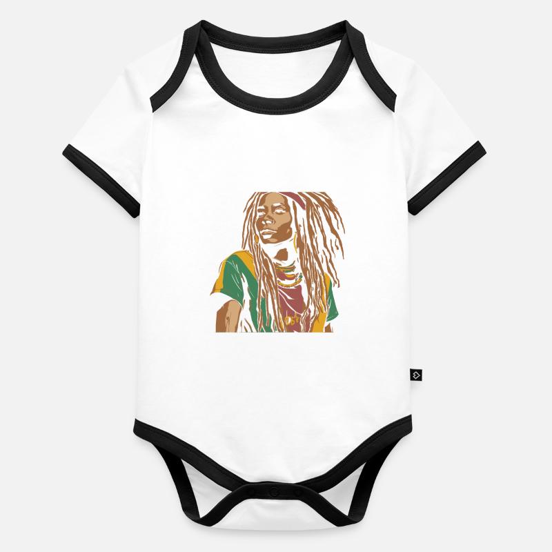 Dreadlocks de cheveux Rasta Dreads Body Bébé bio contrasté manches courtes