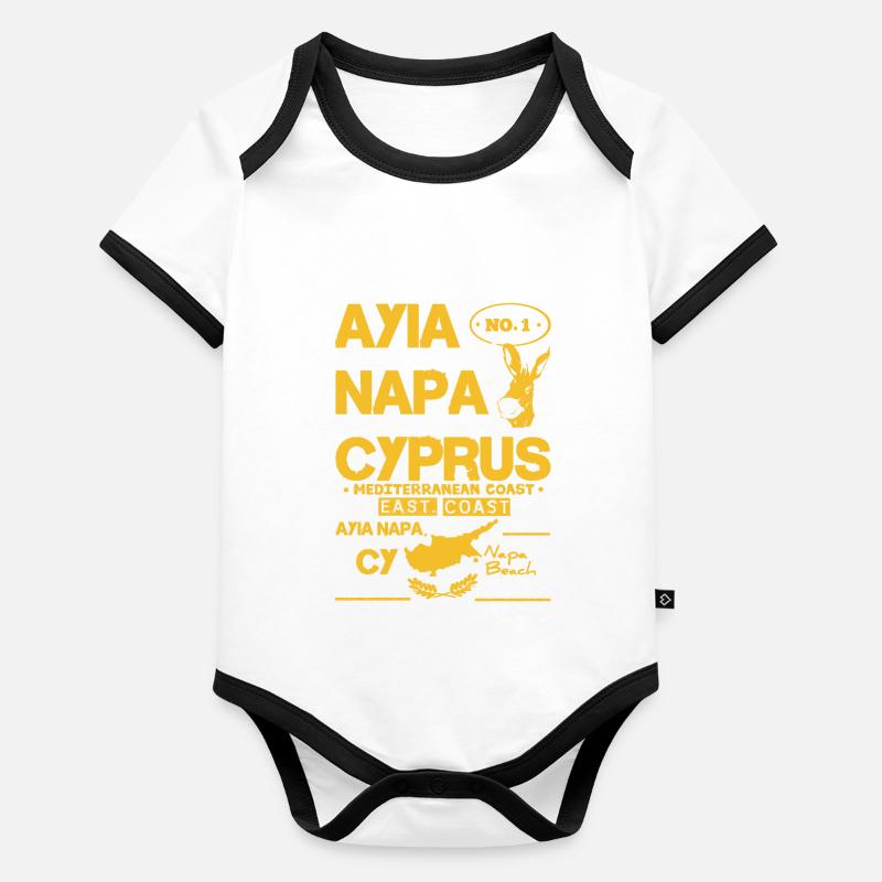 Zypern - chypre - Ayia Napa Body Bébé bio contrasté manches courtes