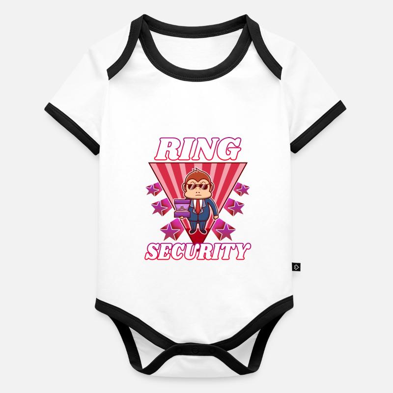Ring Security Wedding Baby Bio-Kurzarm-Kontrastbody