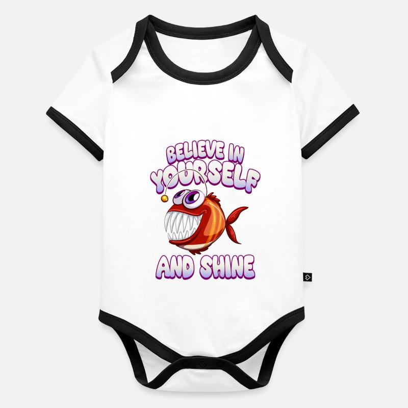 Be you! Selbstvertrauen, positiv Denken Motivation Baby Bio-Kurzarm-Kontrastbody