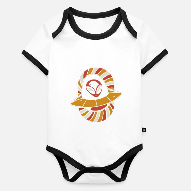 Alien Außerirdischer Body Bébé bio contrasté manches courtes