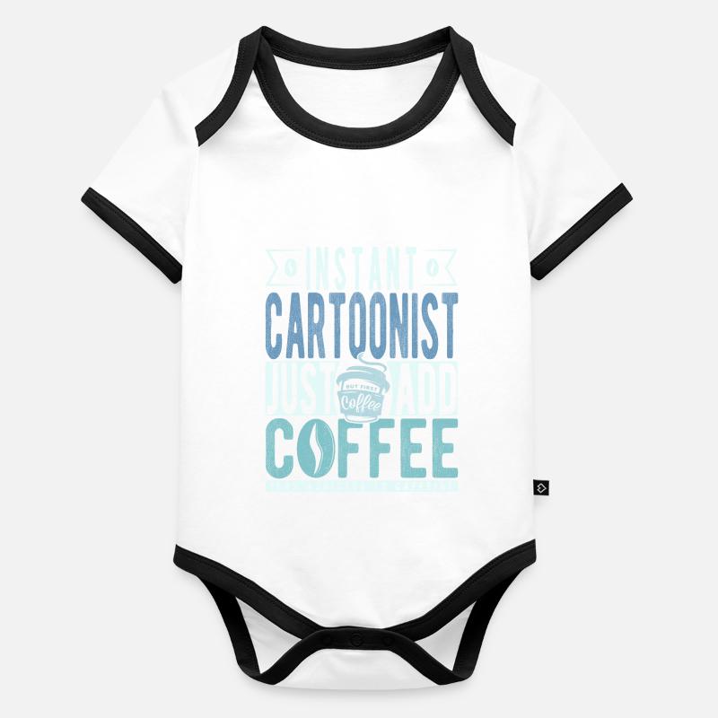 Instant Cartoonist Just Add Coffee Organic Baby Contrasting Bodysuit
