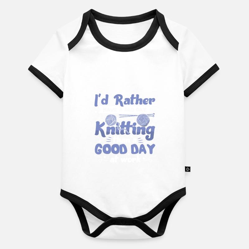 I’d rather spend time with Knitting Baby Bio-Kurzarm-Kontrastbody