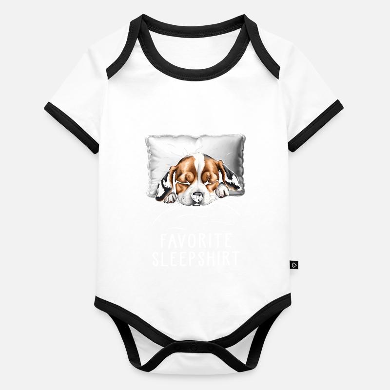 Beagle Chemise de nuit préférée Body Bébé bio contrasté manches courtes