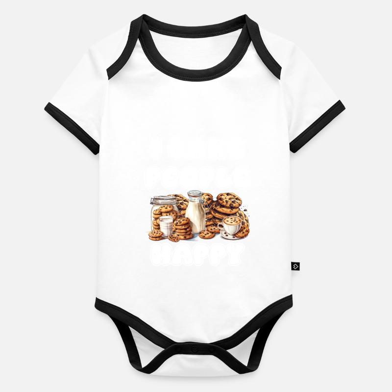 Cookie Baking I Bake People Happy Christmas Organic Baby Contrasting Bodysuit