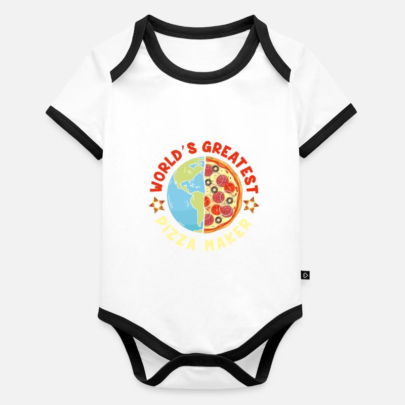 Pizzabäcker Word's Greatest Pizza Maker Baby Bio-Kurzarm-Kontrastbody