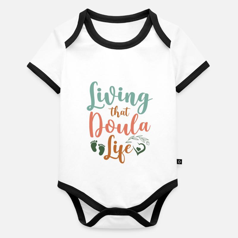Doula accoucheuse vivant cela Body Bébé bio contrasté manches courtes
