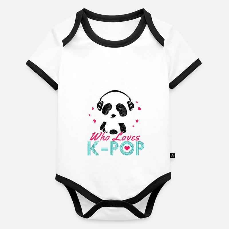 K-Pop Fan cadeau musique pop coréenne Body Bébé bio contrasté manches courtes